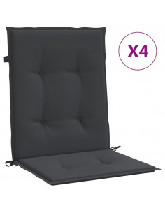 Cuscini per Sedia 4 pz Neri 100x50x3 cm in Tessuto Oxford 2