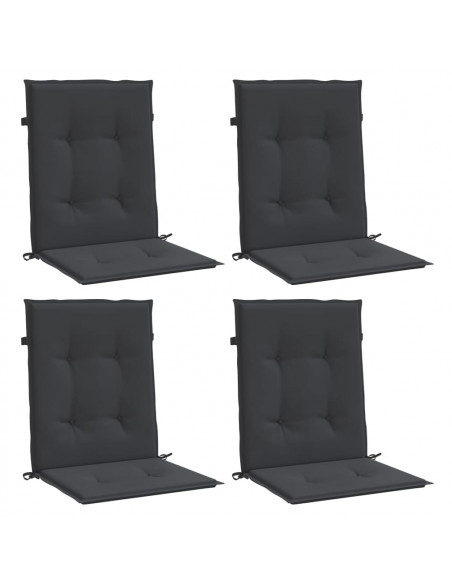 Cuscini per Sedia 4 pz Neri 100x50x3 cm in Tessuto Oxford