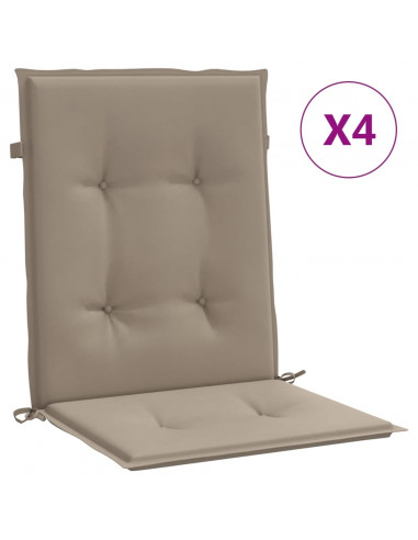 Cuscini per Sedia 4 pz Tortora 100x50x3 cm in Tessuto Oxford