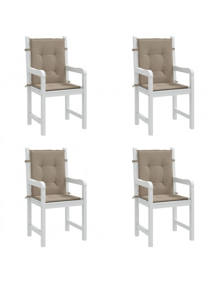 Cuscini per Sedia 4 pz Tortora 100x50x3 cm in Tessuto Oxford