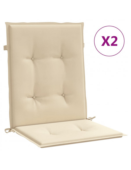 Cuscini per Sedia 2 pz Beige 100x50x3 cm in Tessuto Oxford