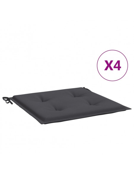 Cuscini per Sedia 4 pz Antracite 40x40x3 cm in Tessuto Oxford