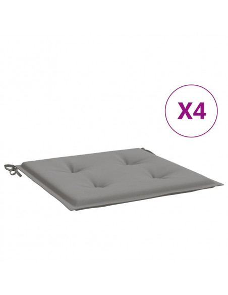 Cuscini per Sedia 4 pz Grigi 40x40x3 cm in Tessuto Oxford