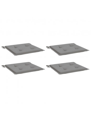 Cuscini per Sedia 4 pz Grigi 40x40x3 cm in Tessuto Oxford