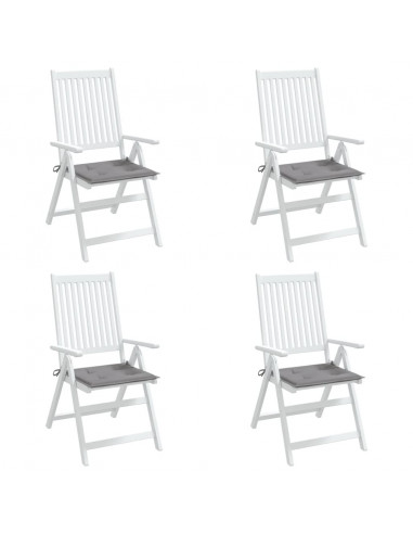 Cuscini per Sedia 4 pz Grigi 40x40x3 cm in Tessuto Oxford
