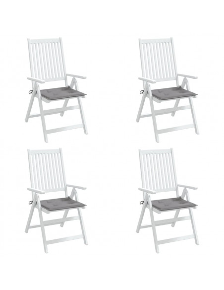 Cuscini per Sedia 4 pz Grigi 40x40x3 cm in Tessuto Oxford