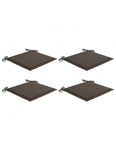 Cuscini per Sedie da Giardino 4 pz Tortora 40x40x3 cm in Oxford