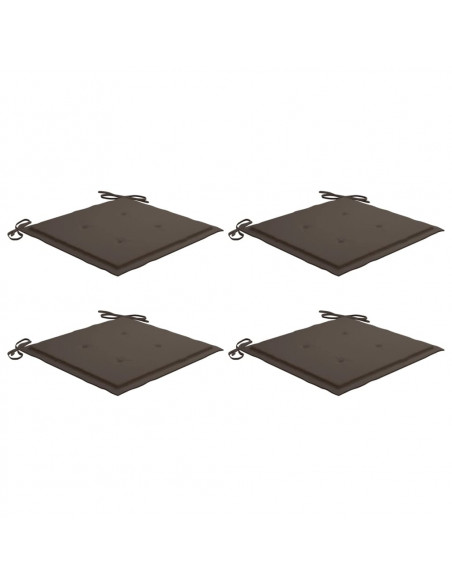 Cuscini per Sedie da Giardino 4 pz Tortora 40x40x3 cm in Oxford
