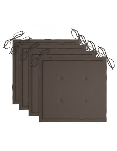Cuscini per Sedie da Giardino 4 pz Tortora 40x40x3 cm in Oxford