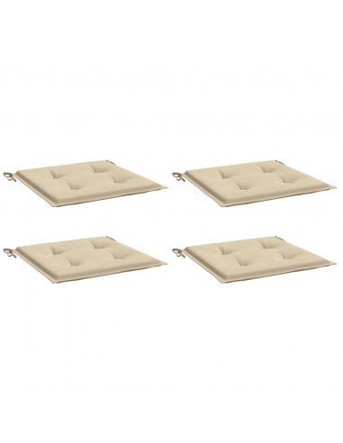 Cuscini per Sedia 4 pz Beige 40x40x3 cm in Tessuto Oxford