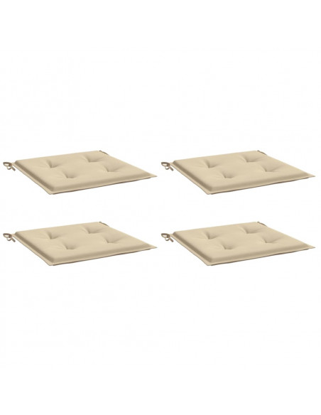 Cuscini per Sedia 4 pz Beige 40x40x3 cm in Tessuto Oxford