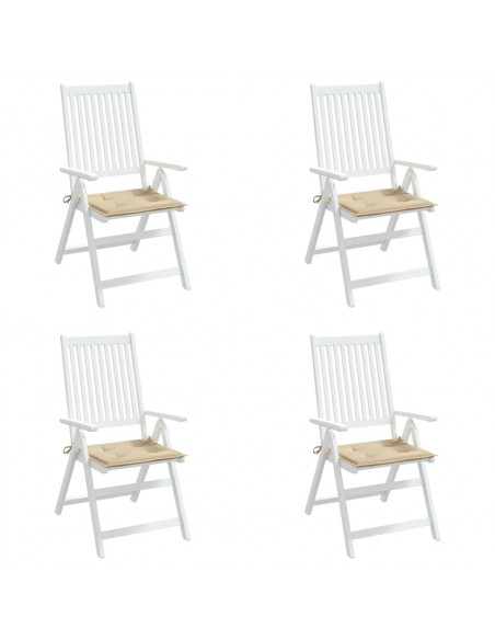 Cuscini per Sedia 4 pz Beige 40x40x3 cm in Tessuto Oxford
