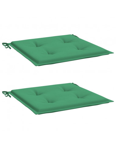 Cuscini per Sedia 2 pz Verdi 50x50x3 cm in Tessuto Oxford