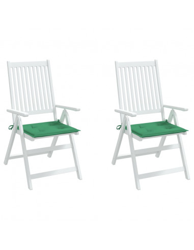 Cuscini per Sedia 2 pz Verdi 50x50x3 cm in Tessuto Oxford