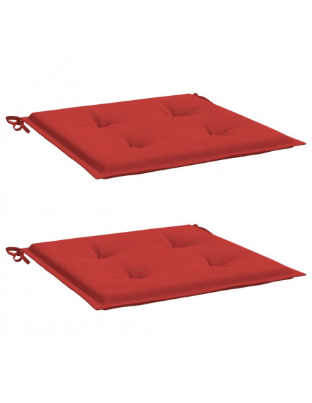 Cuscini per Sedia 2 pz Rossi 50x50x3 cm in Tessuto Oxford