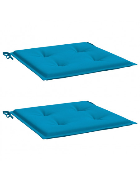 Cuscini per Sedia 2 pz Blu 50x50x3 cm in Tessuto Oxford