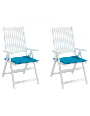 Cuscini per Sedia 2 pz Blu 50x50x3 cm in Tessuto Oxford