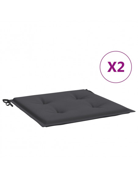 Cuscini per Sedia 2 pz Antracite 50x50x3 cm in Tessuto Oxford