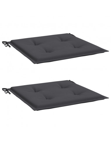 Cuscini per Sedia 2 pz Antracite 50x50x3 cm in Tessuto Oxford