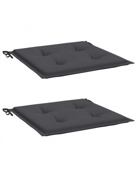 Cuscini per Sedia 2 pz Antracite 50x50x3 cm in Tessuto Oxford