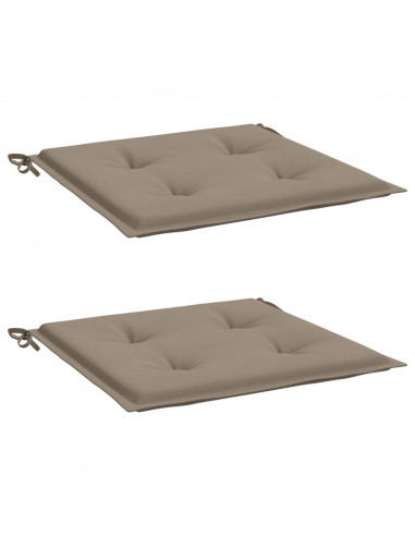 Cuscini per Sedia 2 pz Tortora 50x50x3 cm in Tessuto Oxford