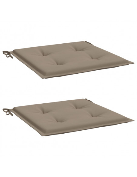 Cuscini per Sedia 2 pz Tortora 50x50x3 cm in Tessuto Oxford
