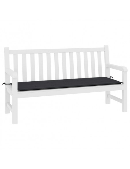 Cuscino per Panca Nero 200x50x3 cm in Tessuto Oxford