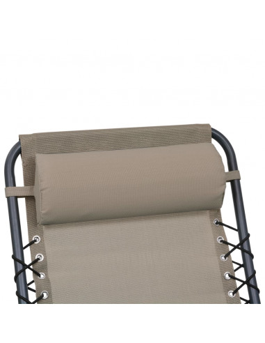 Poggiatesta per Sdraio Grigio Talpa 40x7,5x15 cm in Textilene