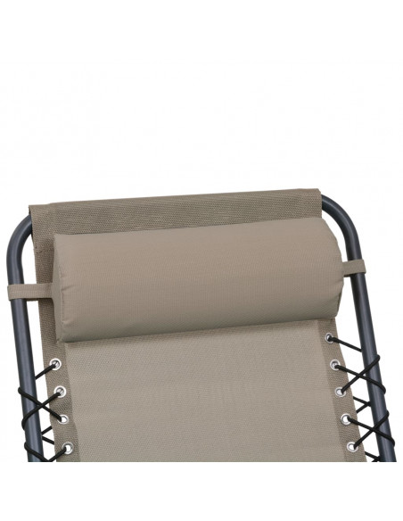 Poggiatesta per Sdraio Grigio Talpa 40x7,5x15 cm in Textilene
