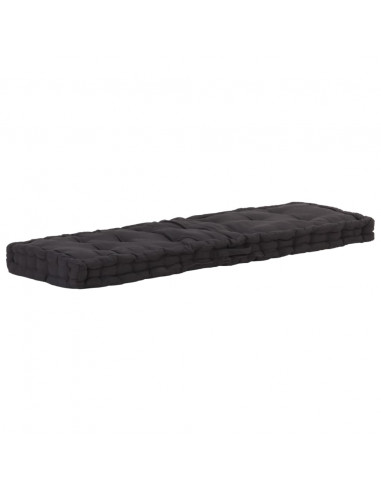 Cuscino per Pallet e Pavimento in Cotone 120x40x7 cm Nero