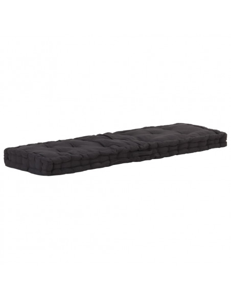 Cuscino per Pallet e Pavimento in Cotone 120x40x7 cm Nero