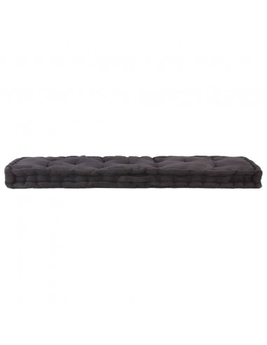 Cuscino per Pallet e Pavimento in Cotone 120x40x7 cm Nero