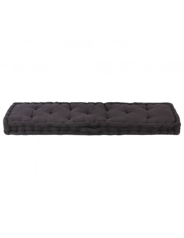 Cuscino per Pallet e Pavimento in Cotone 120x40x7 cm Nero