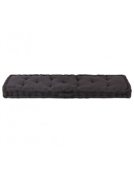 Cuscino per Pallet e Pavimento in Cotone 120x40x7 cm Nero