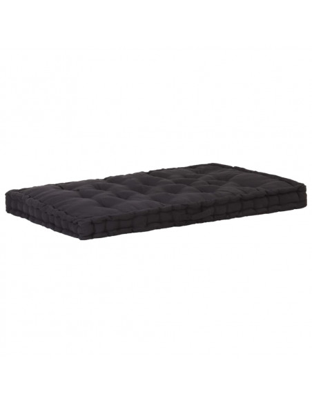 Cuscino per Pallet e Pavimento in Cotone 120x80x10 cm Nero