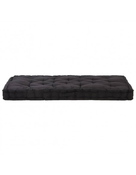 Cuscino per Pallet e Pavimento in Cotone 120x80x10 cm Nero