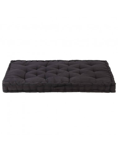 Cuscino per Pallet e Pavimento in Cotone 120x80x10 cm Nero