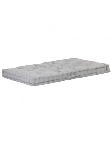 Cuscino per Pallet e Pavimento in Cotone 120x80x10 cm Grigio