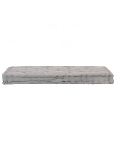 Cuscino per Pallet e Pavimento in Cotone 120x80x10 cm Grigio
