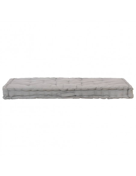 Cuscino per Pallet e Pavimento in Cotone 120x80x10 cm Grigio