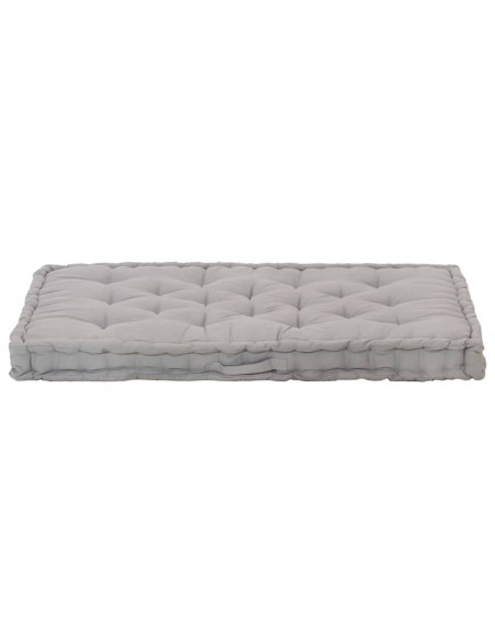 Cuscino per Pallet e Pavimento in Cotone 120x80x10 cm Grigio