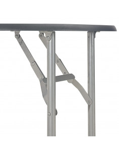 Set Tavolo e Sedie Pieghevoli con Scaffale 3pz MDF Acciaio Nero