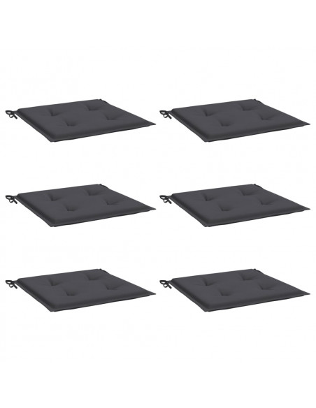 Cuscini per Sedia 6 pz Antracite 40x40x3 cm in Tessuto Oxford