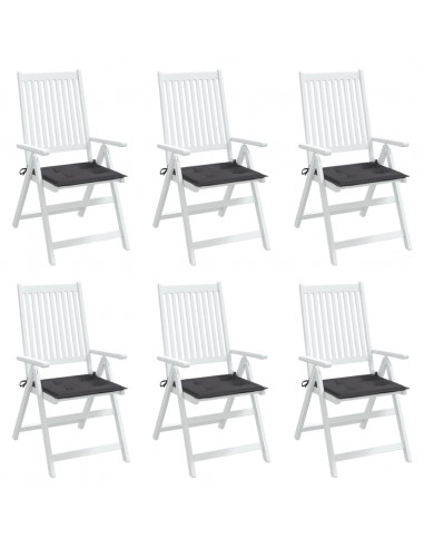 Cuscini per Sedia 6 pz Antracite 40x40x3 cm in Tessuto Oxford