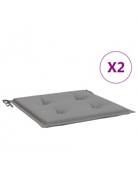 Cuscini per Sedia 2 pz Grigi 40x40x3 cm in Tessuto Oxford