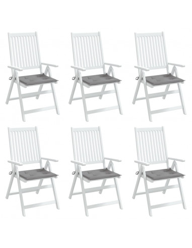 Cuscini per Sedia 6 pz Grigi 40x40x3 cm in Tessuto Oxford