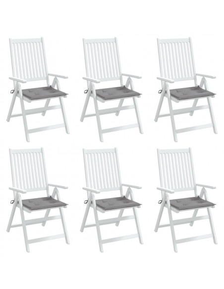 Cuscini per Sedia 6 pz Grigi 40x40x3 cm in Tessuto Oxford