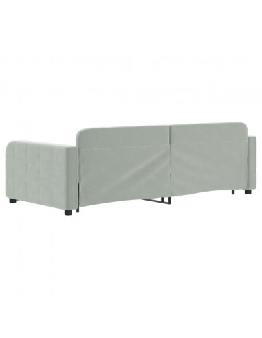 Divano Letto con Letto Estraibile Grigio Chiaro 90x200 Velluto
