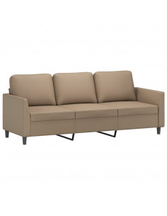 Set di Divani 4 pz con Cuscini cappuccino in Similpelle