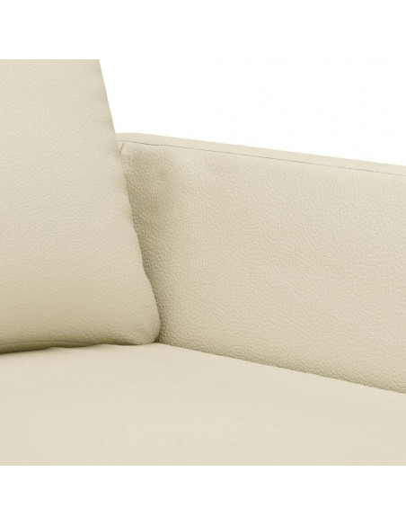 Set di Divani 2 pz con Cuscini crema in Similpelle